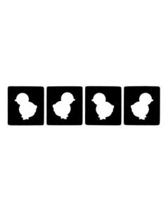 Glitter Tattoo Sjabloon Kuikens 4x