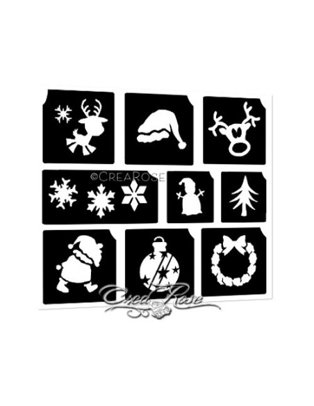 Glitter Tattoo Sjablonen 4K Kerstmis