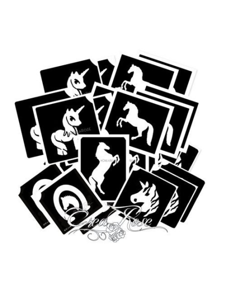 Glittertattoo Set Compleet Paarden & Unicorn'ss