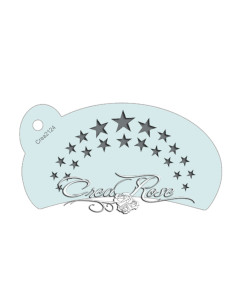 Sjabloon van Mylar met 2 rijen sterren halfrond boven elkaar